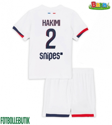 Paris Saint-Germain Achraf Hakimi #2 Bortaställ Barn 2025-26 Kortärmad (+ Korta byxor)